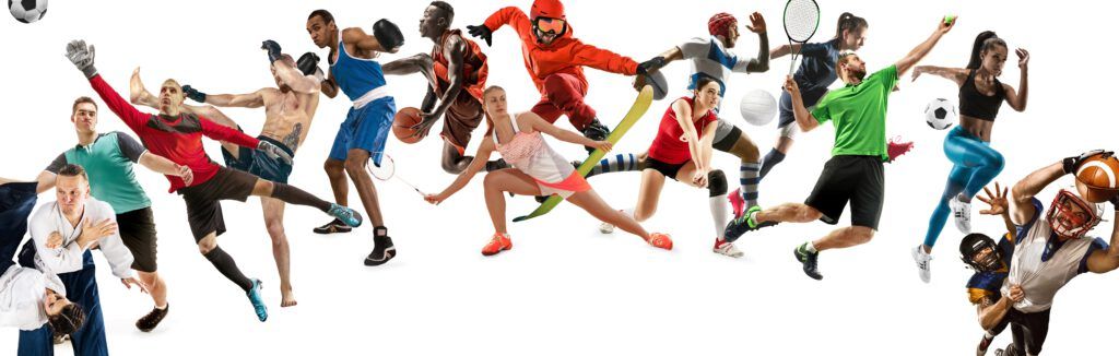Sportler aus unterschiedlichen Sportarten in Aktion